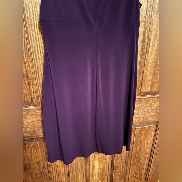 Sandra Darren Deep Purple Midi Dress Layered Size 16 - Picture 7 of 9